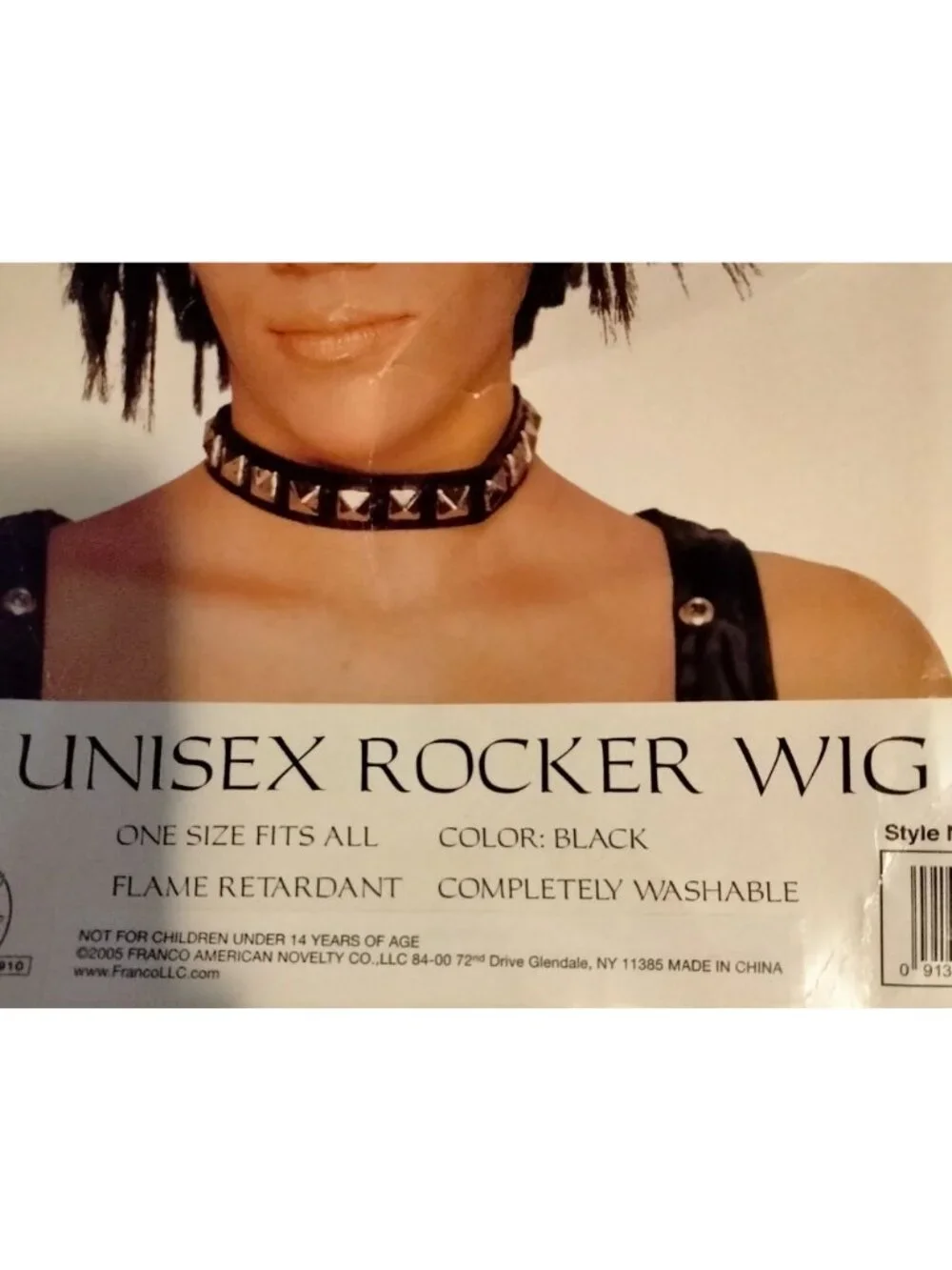 Unisex Black Rocker Wig Spiky Halloween Costume Adult Accessory